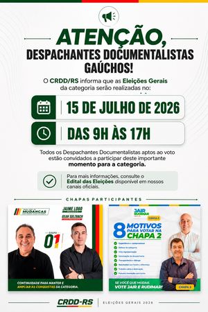 Eleições Gerais 2026 do CRDD/RS: votação em 15 de julho, das 9h às 17h